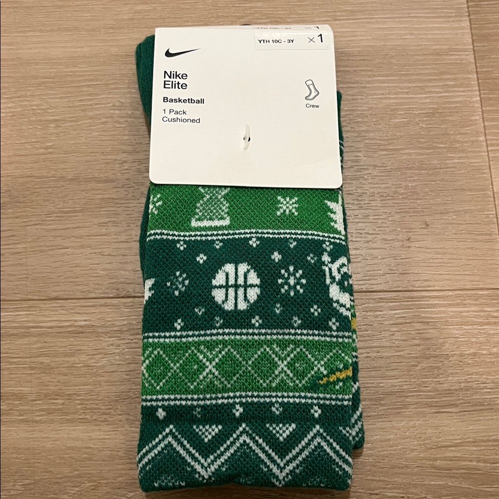 Nike Elite Green Patterned Crew Socks